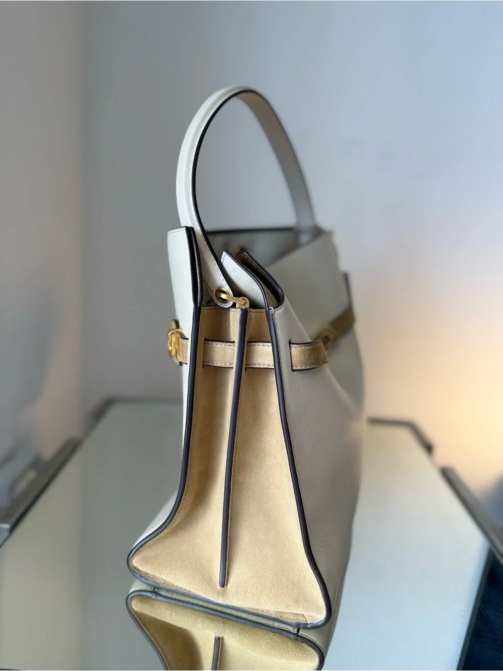 Like new Tory Burch Lee Radziwill Leather & Suede Double Bag $1,198